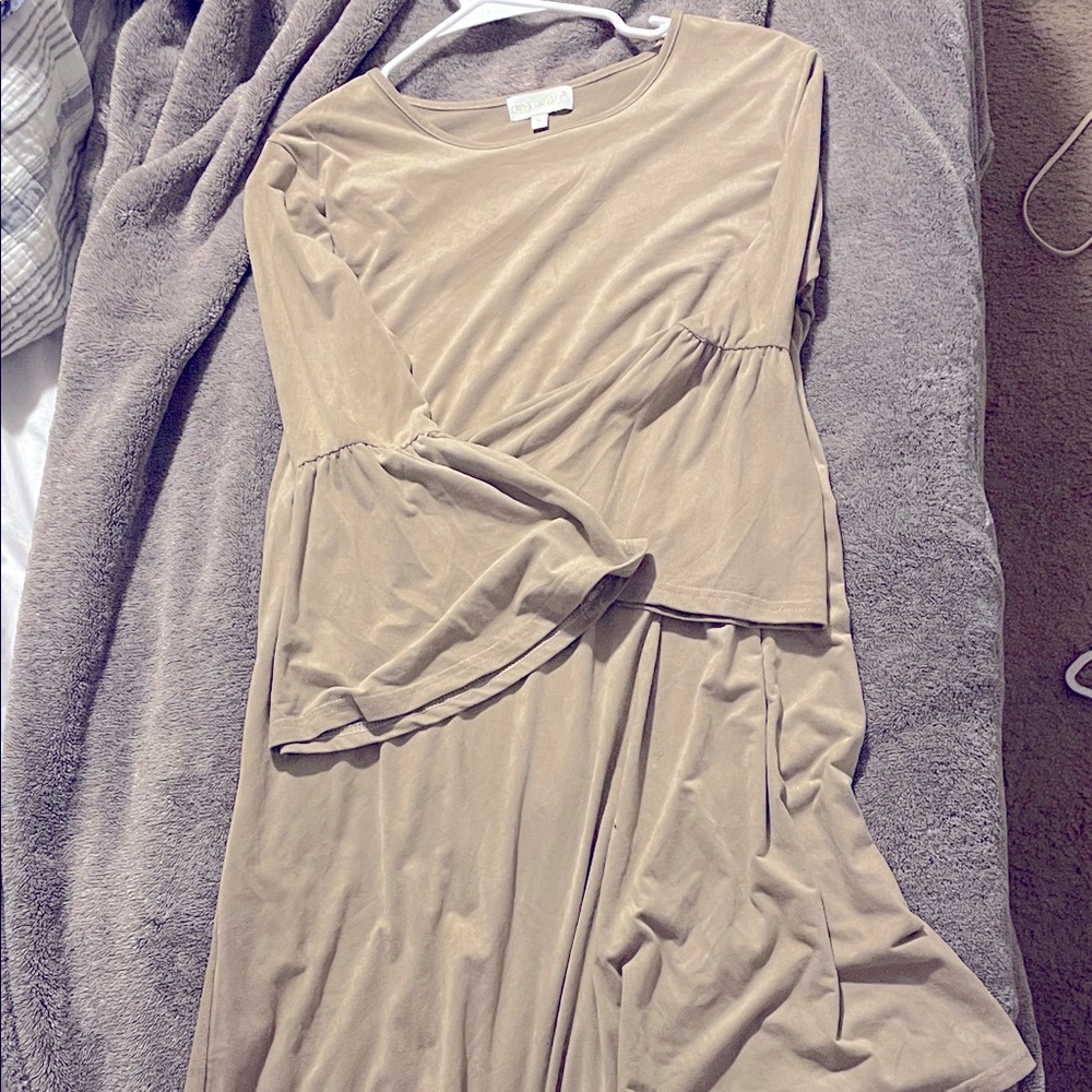 Simply Southern Long Sleeve Tan Dress